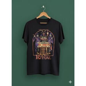 Steven Rhodes The Morning Ritual Coffee Black Tee Shirt T-Shirt L